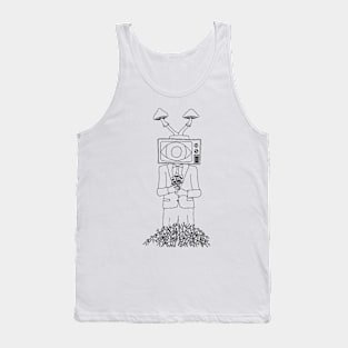 Alien Nation Mushroom (Black Line Art) Tank Top